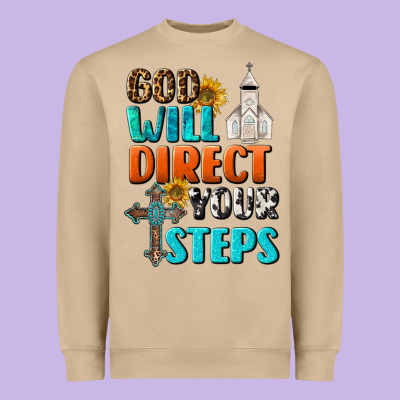 God Will Direct Your Steps Heavyweight Sweatshirt Designed By Bundleandbundleshop