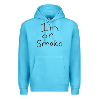 Ocean Blue handwritten i'm on smoko hot australian lingo the chats Premium Hoodie - lanVoArt