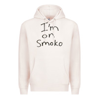 Pale Pink handwritten i'm on smoko hot australian lingo the chats Premium Hoodie - lanVoArt