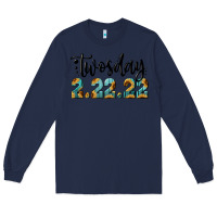Navy 2 22 22 twosday Long Sleeve Tee - RanaPortraitStore