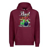 Burgundy animal drummer pearl drums Premium Hoodie - lanVoArt