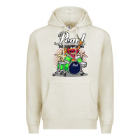 Oatmeal Heather animal drummer pearl drums Premium Hoodie - lanVoArt