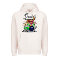 Pale Pink animal drummer pearl drums Premium Hoodie - lanVoArt