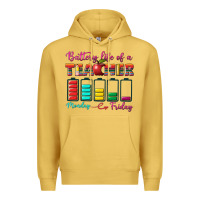 Antique Gold battery life of a teacher Premium Hoodie - BundleAndBundleShop