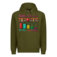 Army Green battery life of a teacher Premium Hoodie - BundleAndBundleShop