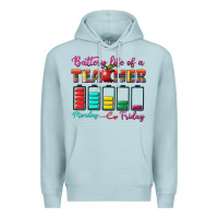 Blue Mist battery life of a teacher Premium Hoodie - BundleAndBundleShop