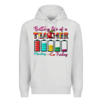 Dove Grey battery life of a teacher Premium Hoodie - BundleAndBundleShop
