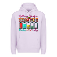 Lilac battery life of a teacher Premium Hoodie - BundleAndBundleShop