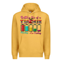 Mustard battery life of a teacher Premium Hoodie - BundleAndBundleShop
