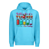 Ocean Blue battery life of a teacher Premium Hoodie - BundleAndBundleShop