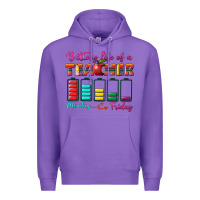 Purple battery life of a teacher Premium Hoodie - BundleAndBundleShop