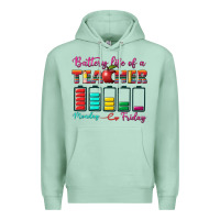 Seafoam battery life of a teacher Premium Hoodie - BundleAndBundleShop