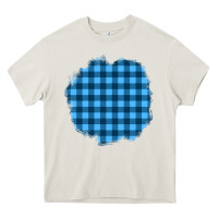 Cream Winter Tartan Patch Heavy Core Tee - BundleAndBundleShop