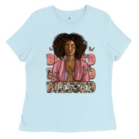 Baby Blue blessed black woman Ladies Tee - Artiststas