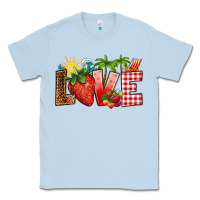 Dusty Blue love strawberry Classic Tee - RanaPortraitStore
