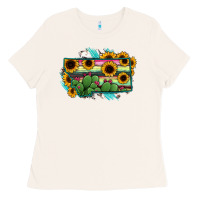 Montana Map Sunflower Cactus Serape Ladies Tee | Teevron