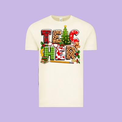Teacher Christmas Vintage Tee Designed By Texasbilliewilder