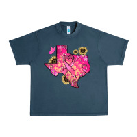 Midnight Navy Texas map Cancer Urban Heavy Tee - HowdyJamesFarm