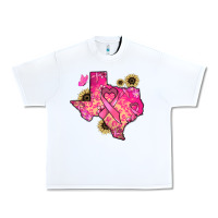 White Texas map Cancer Urban Heavy Tee - HowdyJamesFarm