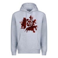 Heather Grey mark of the malkavian Premium Hoodie - lanVoArt