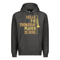 Charcoal Heather relax the trombone player is here gift trombone gifts Premium Hoodie - lanVoArt