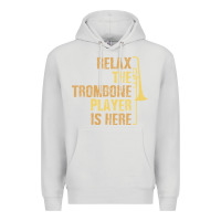 Dove Grey relax the trombone player is here gift trombone gifts Premium Hoodie - lanVoArt