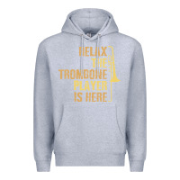 Heather Grey relax the trombone player is here gift trombone gifts Premium Hoodie - lanVoArt