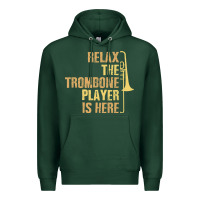 Sports Green relax the trombone player is here gift trombone gifts Premium Hoodie - lanVoArt