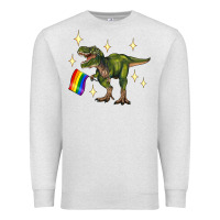 Oatmeal Heather lgbtq+  t rex Premium Sweatshirt - Artiststas