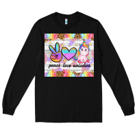 Black peace loeve unicorns Long Sleeve Tee - CowGirlArtShop