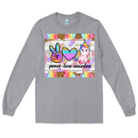 Heather Grey peace loeve unicorns Long Sleeve Tee - CowGirlArtShop