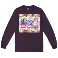 Plum peace loeve unicorns Long Sleeve Tee - CowGirlArtShop