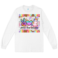 White peace loeve unicorns Long Sleeve Tee - CowGirlArtShop