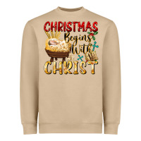 Mushroom christmas begins with christ Heavyweight Sweatshirt - FaDigitalArtStudio