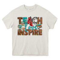 Teach Love Inspire With Leopard Heavy Core Tee | Teevron