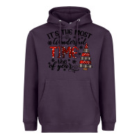 Plum IT THE MOST WONDERFUL TIME the of year Heavyweight Hoodie - CowhideDigitalArt