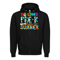 Black So Long Pre K Hello Summer Zipper Hoodie - CowhideDigitalArt