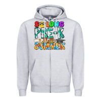 Heather Grey So Long Pre K Hello Summer Zipper Hoodie - CowhideDigitalArt
