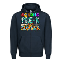 Navy So Long Pre K Hello Summer Zipper Hoodie - CowhideDigitalArt