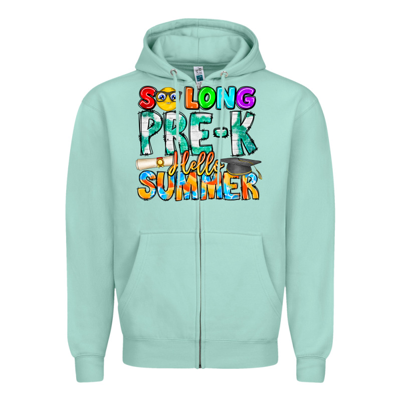 So Long Pre K Hello Summer Zipper Hoodie by CowhideDigitalArt | Teevron