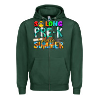Sports Green So Long Pre K Hello Summer Zipper Hoodie - CowhideDigitalArt