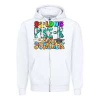 White So Long Pre K Hello Summer Zipper Hoodie - CowhideDigitalArt