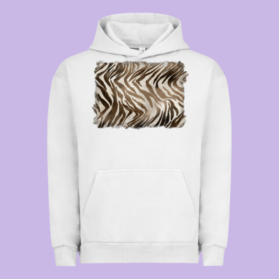 Brown Zebra Pattern Background Urban Hoodie Designed By Barkaloodesign
