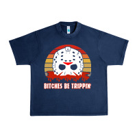 Navy Halloween Bitches Be Trippin Jason Mask Urban Heavy Tee - lanVoArt