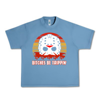 Pebble Blue Halloween Bitches Be Trippin Jason Mask Urban Heavy Tee - lanVoArt