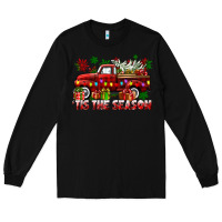 Black tis the season christmas truck Long Sleeve Tee - CowGirlArtShop