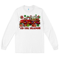 White tis the season christmas truck Long Sleeve Tee - CowGirlArtShop