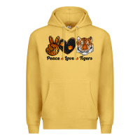Antique Gold peace love tigers Premium Hoodie - RanaPortraitStore