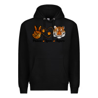 Black peace love tigers Premium Hoodie - RanaPortraitStore