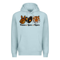 Blue Mist peace love tigers Premium Hoodie - RanaPortraitStore